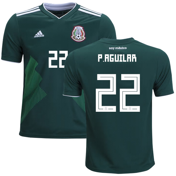 Mexico #22 P.Aguilar Home Kid Soccer Country Jersey - Click Image to Close